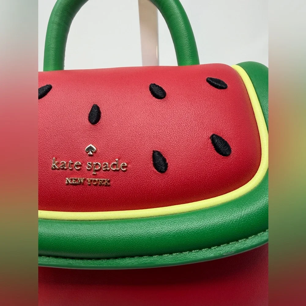 Kate Spade Puffy Watermelon Mini Top Handle bag with crossbody strap - Picture 8 of 17